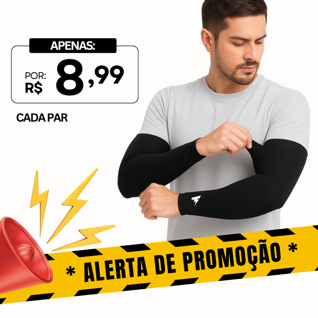 Par Manguito Proteção Solar UV50+ Segunda Pele Mangote Vôlei