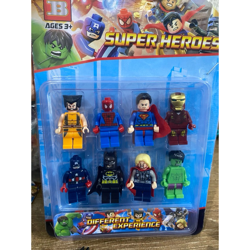 Kit 8 Bonecos Super Herois Tipo Lego Avengers Colecionável