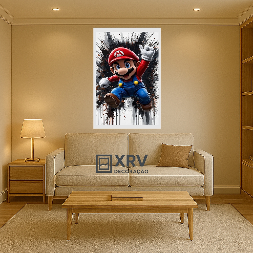 Quadro Decorativo Super Mario 1 Peça Vertical – Game Retrô e Diversão ...