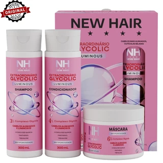 Kit Capilar Óleo Extraordinário Glycolic 3% NEW HAIR (3 itens) - Shampoo, Condicionador e Máscara em Oferta na Shopee