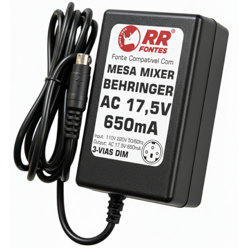 Fonte Ac 17,5v Para Mesa Mixer Behringer Xenyx MX602A XENYX 502