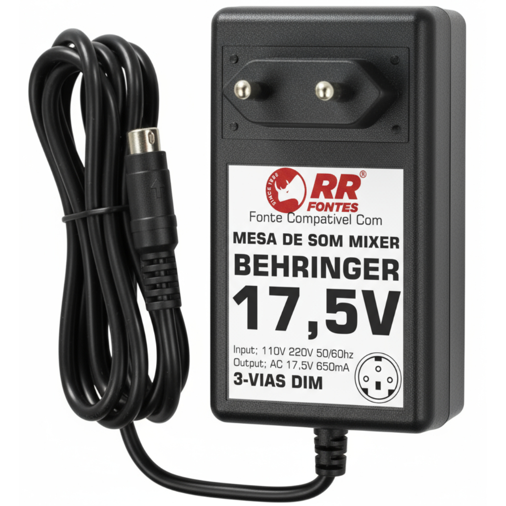 Fonte Ac 17,5v Para Mesa Mixer Behringer Xenyx MX602A XENYX 502