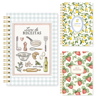 Livro de Receitas Inteligente Personalizado com Nome Capa Dura 100 Folhas Caderno Receita