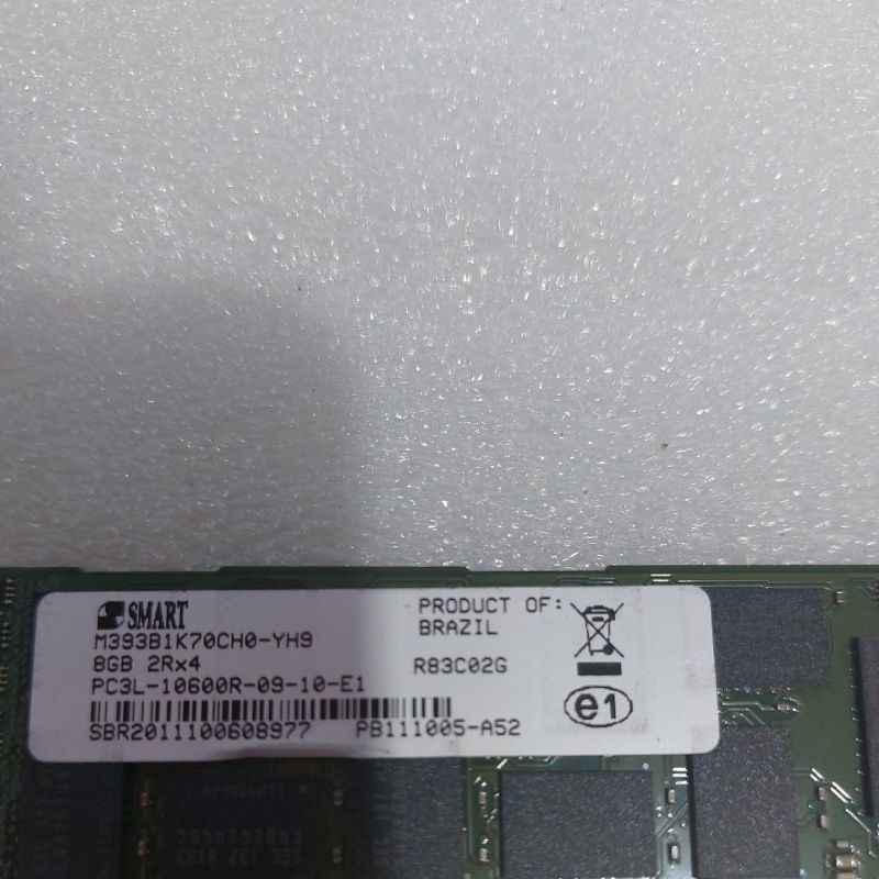 Memória para SERVIDORES SMART 8GB DDR3 ECC PC3L-10600R | Shopee Brasil