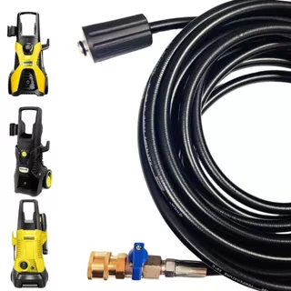 Mangueira Trama de Nylon com Registro Engate Rápido Para Lavadoras Karcher