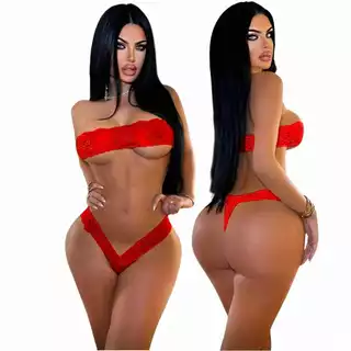 Conjunto de lingerie de renda fio dental de luxo romântica sensual noite 3072