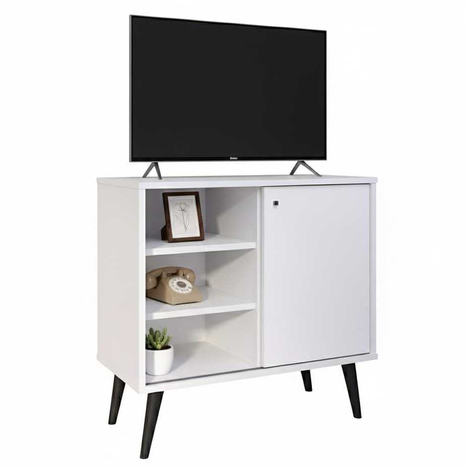 Rack Vera Para TV de até 40 Polegadas Com 2 Portas Pés Pvc Sala Nicho ...