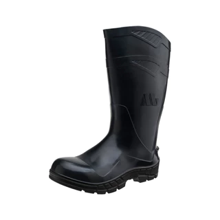 Bota Galocha Pvc Preta Sem Forro Marluvas 100Aworkf Antiderrapante Proteção Segurança Ca 48254 Limpeza Cano Longo