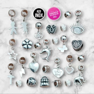 Berloques Aço Inox Não Escurecem Antialérgicos Moda Para Pulseiras Berloqueiras Presente Ideal