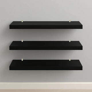 Kit Prateleiras Pretas MDF Preto Luxo Nicho Multiuso Sala Cozinha Quarto Banheiro Com Kit De Instalação em Oferta na Shopee