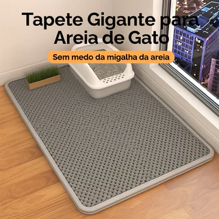 Tapete Para Gato Coletor De Areia p/ Gatos Dupla Camada – Colmeia, Impermeável e Lavável