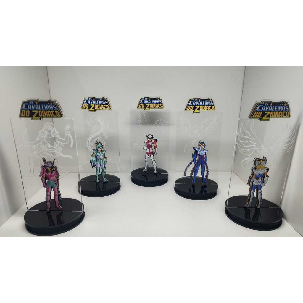 Luminária LED 3D Cavaleiros do Zodíaco | Saint Seiya | 5 Personagens | Decoração Geek