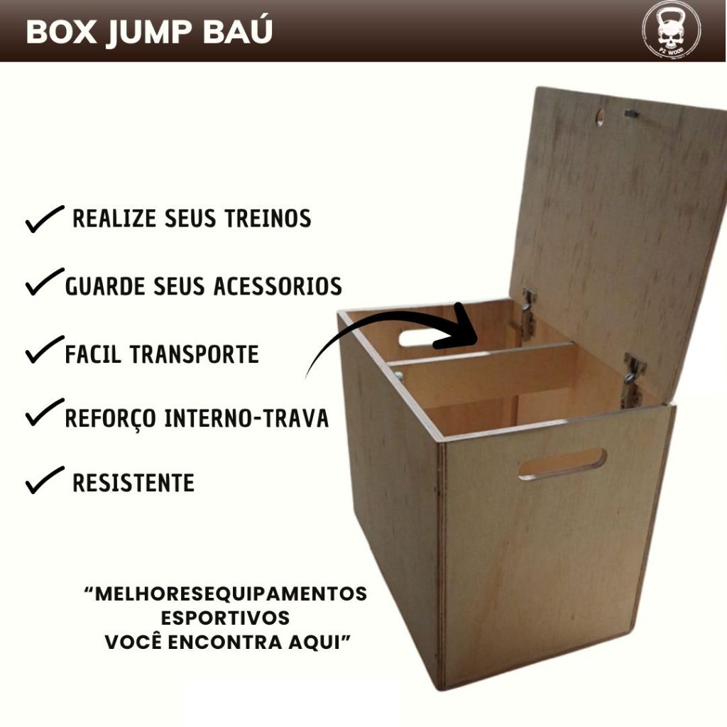 Caixa de Salto BAÚ Crossfit - Box Jump Baú 75x50x60 - Jump Box OFICIAL ...