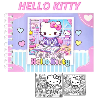 Livro de Colorir Hello Kitty Capa Dura Estilo Boobbie Goods 50 Páginas para Colorir Hello Kitty em Oferta na Shopee