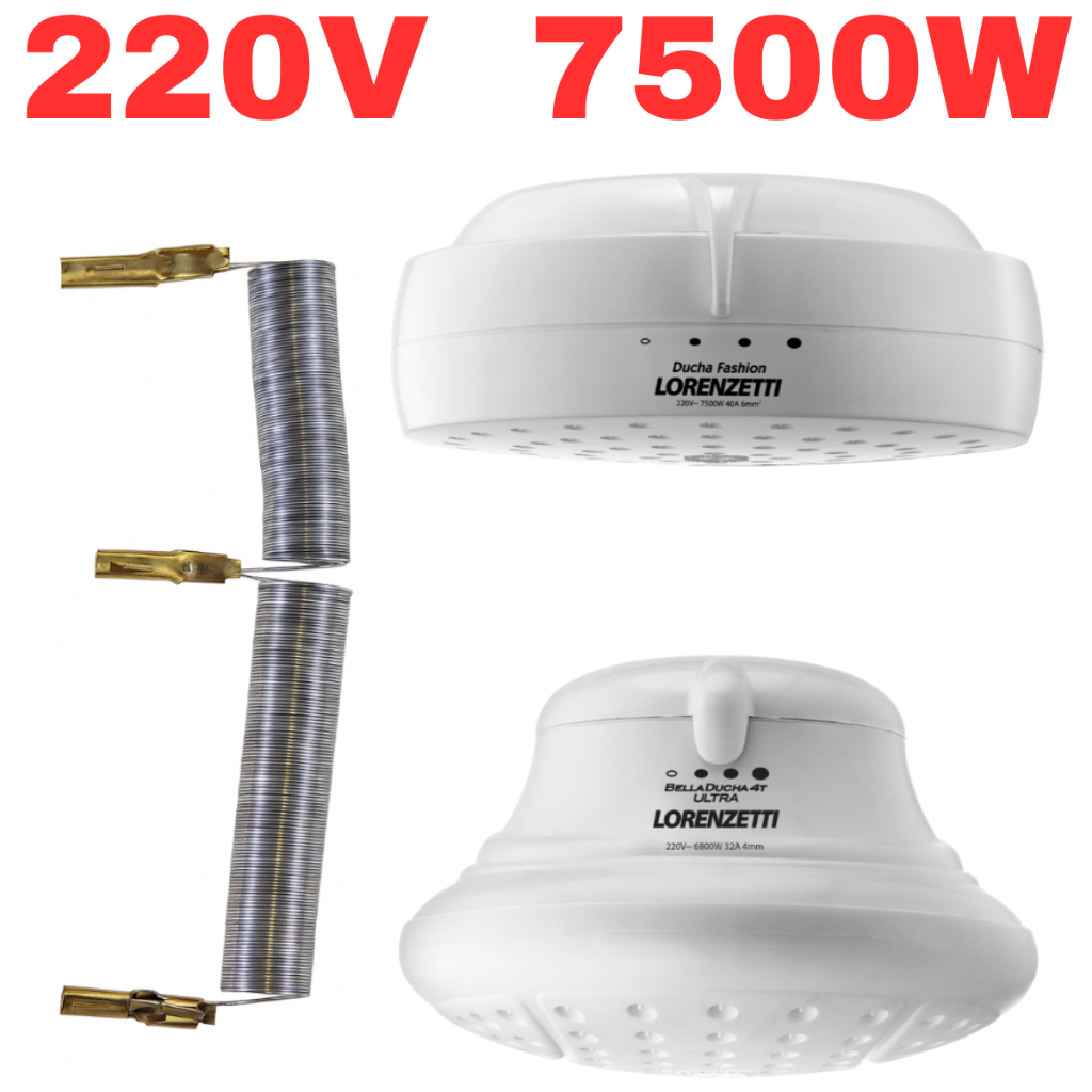 Resistência Bella Ducha 4T Ultra Fashion Lorenzetti 220v 7500w | Shopee ...