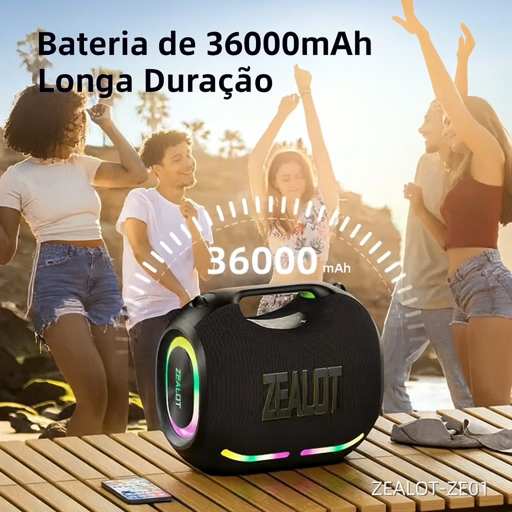 ズィール　ZEAL No.1 ZEALOT-ZE01 Caixa De Som Bluetooth 5.4 Portátil À Prova D'agua