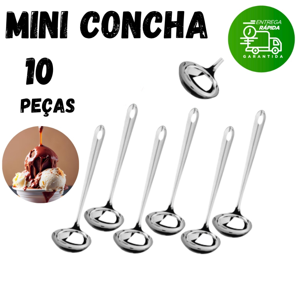 Kit 10 Mini Concha Pequena Servir Molho Caldos Calda Farofa Vinagrete ...