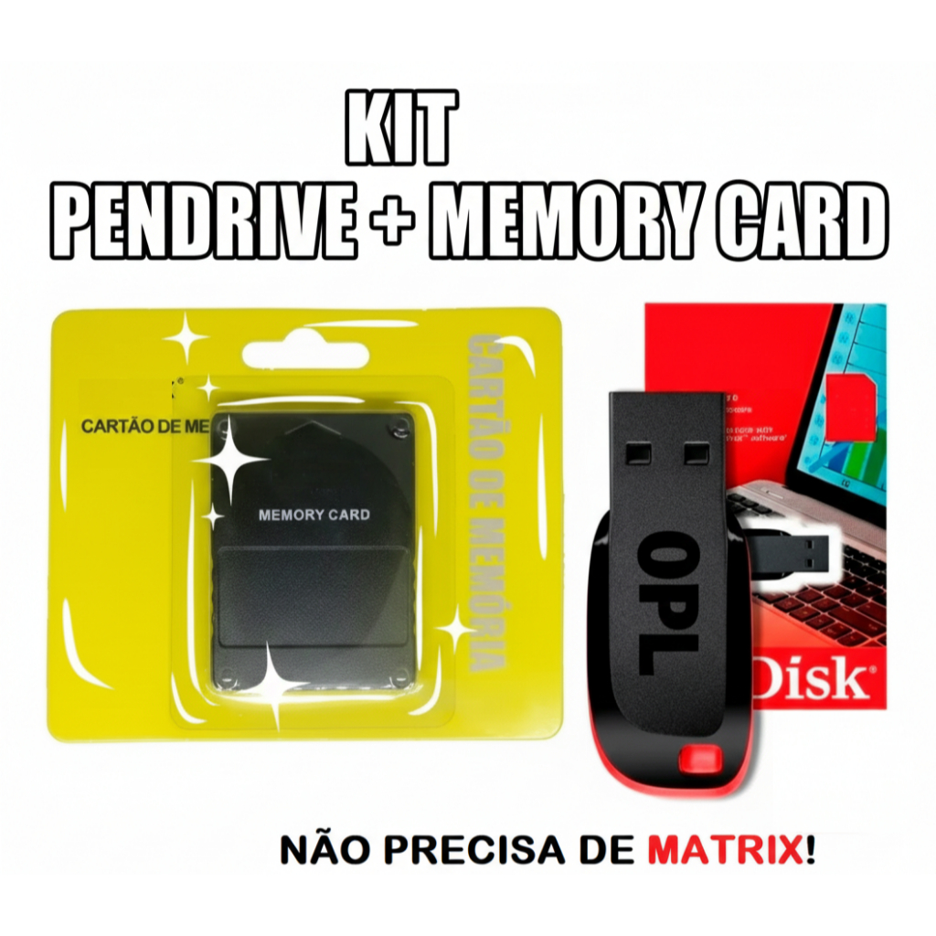 Opl Memory Card + Pendrive 64gb | Ps2 Fat e Slim