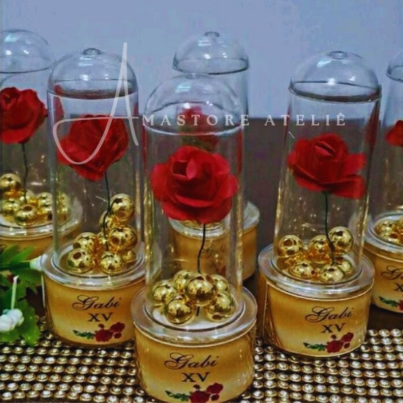 Kit Lembrancinhas Personalizadas Premium - Escolha a quantidade - Casamento - Aniversário l Dourado - Vermelho em Oferta na Shopee