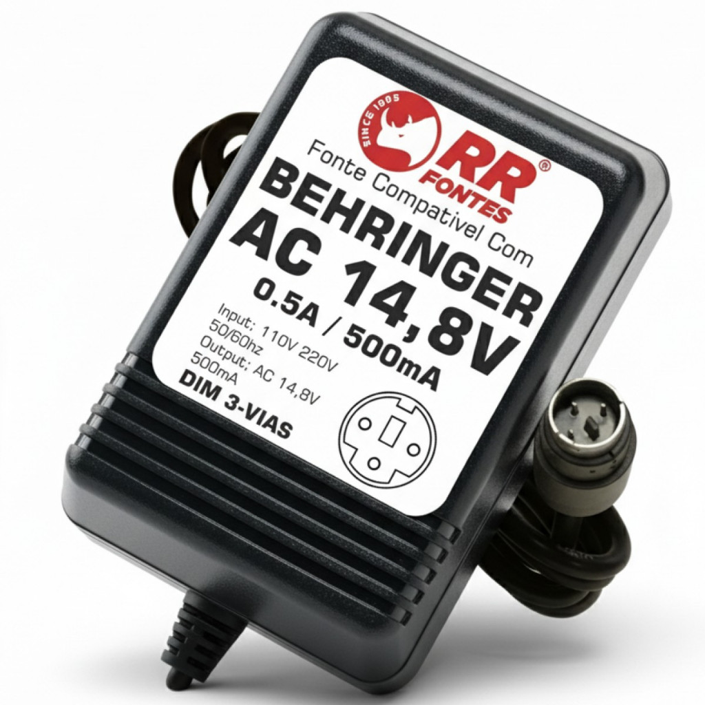 Fonte Behringer 14,8v 500ma Mx-6,psu6,xenyx,1002fx,1202, QX1002