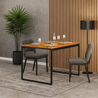Mesa de Jantar 6 Lugares Estilo Industrial 160 cm Base em Aço Design Moderno Sala De Jantar Cozinha em Oferta na Shopee