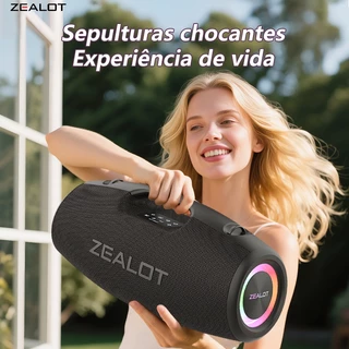 Caixa de Som para Festas 120W com Luz RGB - ZEALOT S78, Bateria 24000mAh, IPX6, Stereo TWS, em Oferta na Shopee