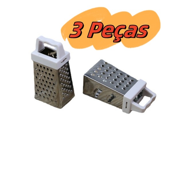 3 Peças Mini Ralador Quatro Faces Multifuncional Cores Sorti