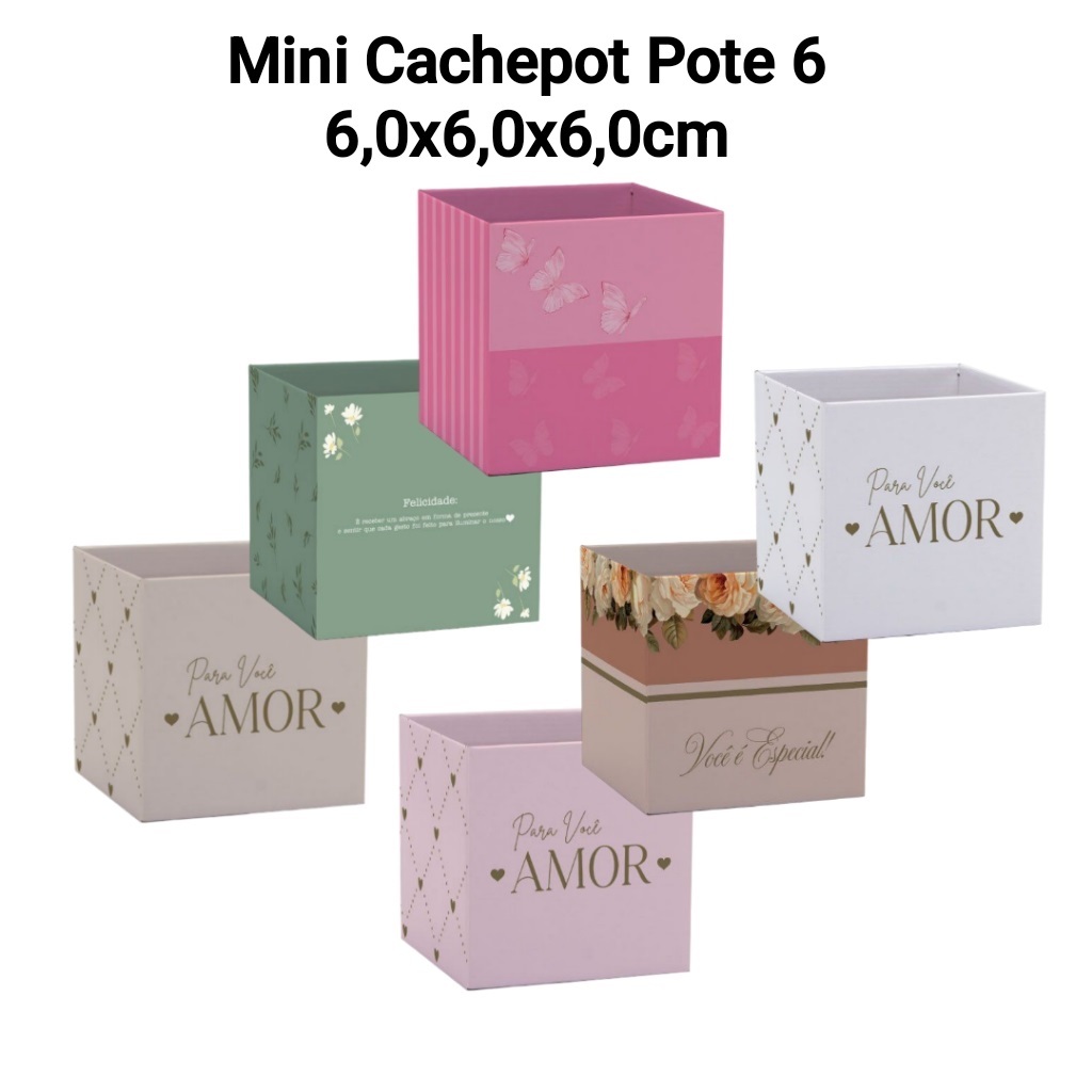 Kit 10/20 Cachepot Paper Pote 6 Quadrado Diversas Estampas, Xingó ...
