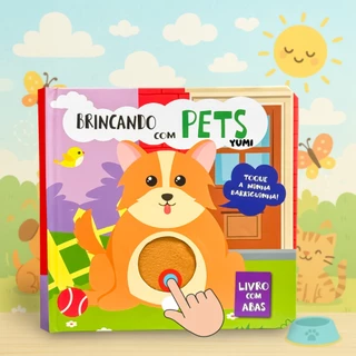 Livro Infantil Sensorial Toque e Sinta Brincando com Pets - Livro Com Abas e Texturas Colecionável em Oferta na Shopee
