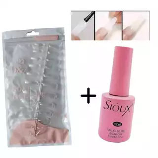KIT Unha de Gel macio Soft Gel 120 UN + Cola Gel Sioux 12ml Base coat em Oferta na Shopee