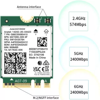 Placa wireless wi fi 6e fenvi ax210 com bluetooth 5.3
