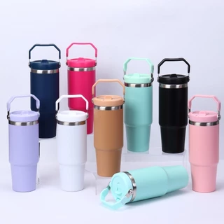 Garrafa Térmica 900ML Com Bico Com Alça Flip Tumbl Aço Inoxidável