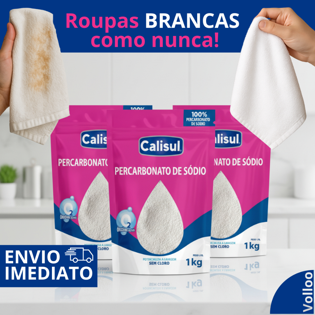 Percarbonato Sódio 3kg Tira Mancha Roupa Calisul 100% Puro