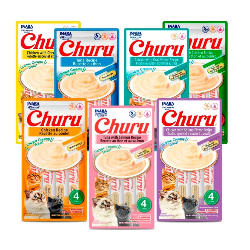 Petisco Purê Churu Inaba diversos sabores (pack com 4 unidades ou unitário) em Oferta na Shopee