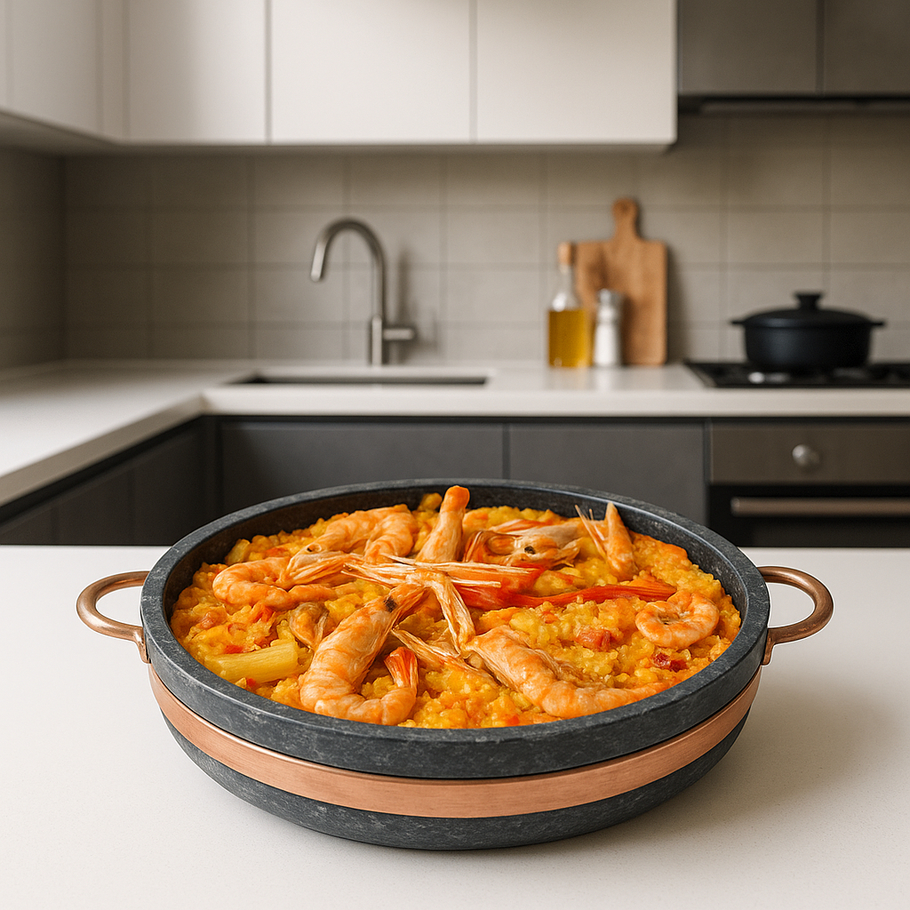 Paella Paeja de Pedra Sabão Com Tampa Original AF-01