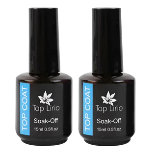 KIT 2 Top Coat Lirio SOAK OFF Selante UVTopcoat 15ml Extra Brilho Unha Gel Acrigel Fibra Porcelana em Oferta na Shopee