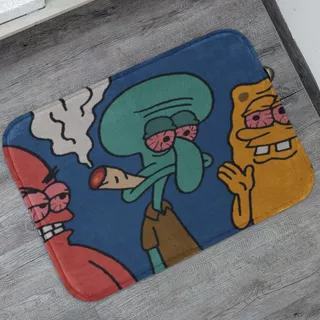 Tapete de Entrada 55x35cm Antiderrapante Bob Esponja