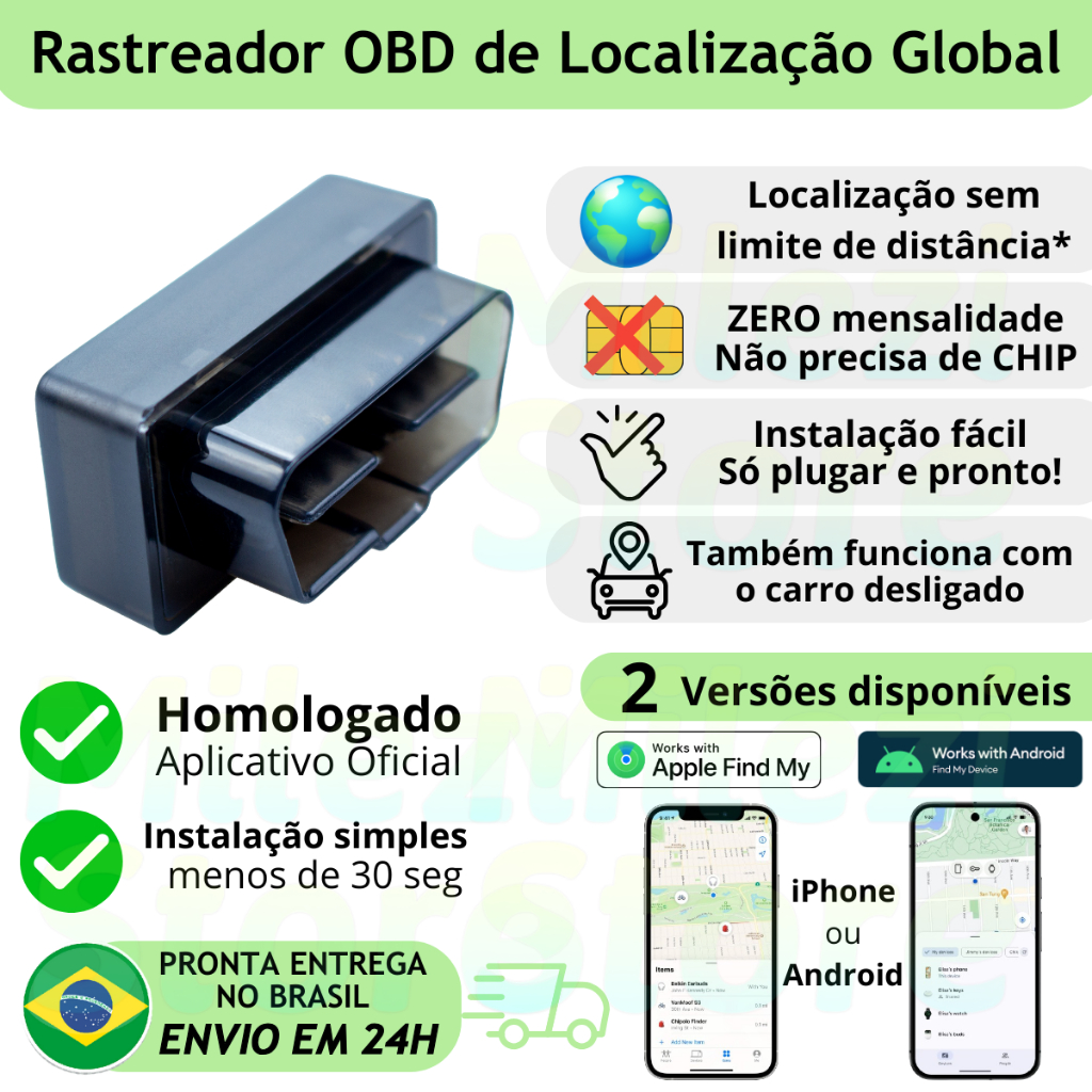 Rastreador Veicular OBD2 Sem Mensalidade iPhone Android Localização ...
