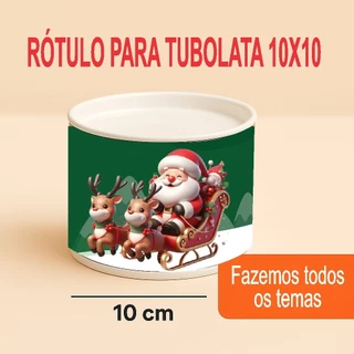 kit 20 a 50 Rótulo adesivo para mini tubolata 10x10 Natal - Fazemos todos os temas