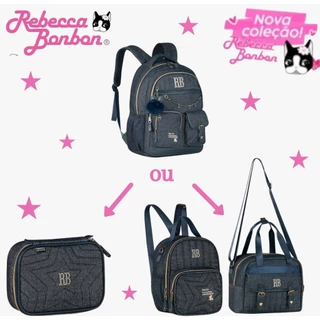 Mochila ou Lancheira ou Estojo Jeans Rebecca Bonbon Lindo e Confortável Lançamento 2026
