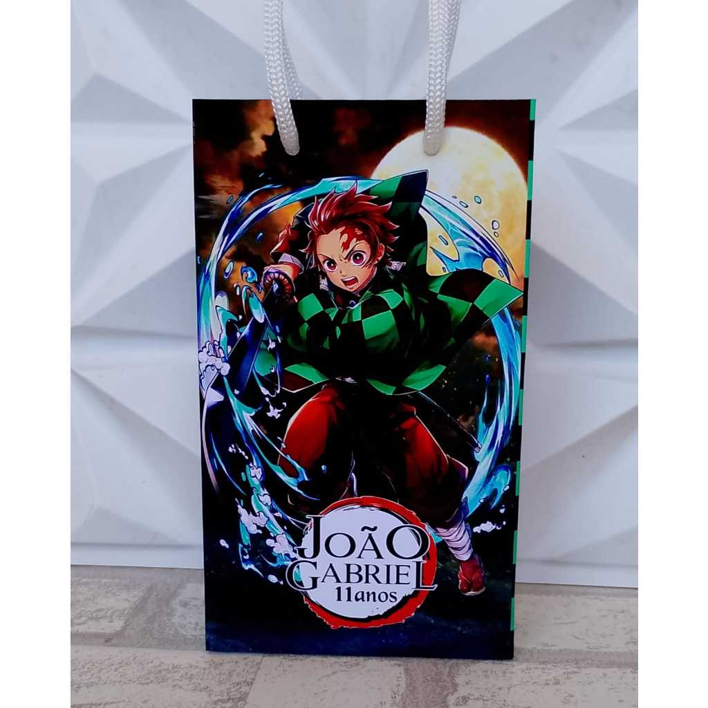 Sacolinha Personalizada DEMON SLAYER Aniversário Infantil Mimos e