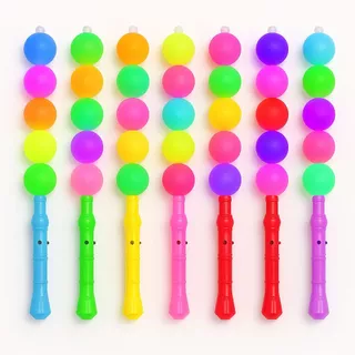 Bastão Bolinhas de LED 43cm Brilhante Colorido Neon Brinquedo Diversão Para Festa e Eventos
