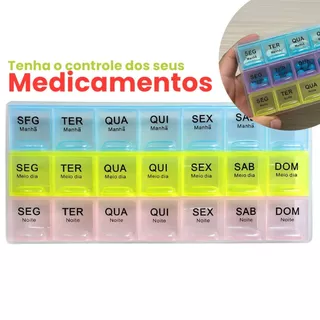 Caixa Porta Comprimidos 7 Dias 21 Compartimentos Ideal para Manhã, Meio-Dia e Noite em Oferta na Shopee