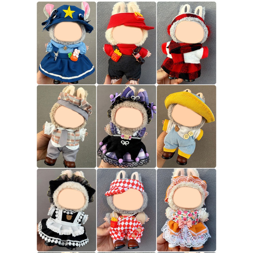 Mini Roupas para Boneco 17cm – Fantasias Fofas e Criativas para Bonecas / Lafufu / Kewpie / Mini Dolls