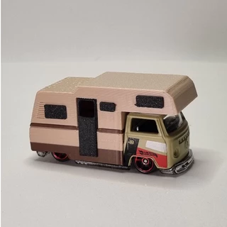 Mini Camper Retro VW Kombi 1:64 – Edição Inspirada na Karmann Ghia Safari hot wheels