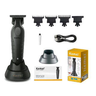 Kemei KM-2299 Máquina De Cortar Cabelo e Barba Acabamento PRO Recarregável Sem Fio com Base ou Sem Edição Limitada