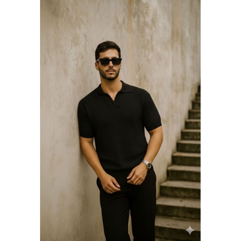 Polo Malha Trico Gola Italiana Shopee Brasil