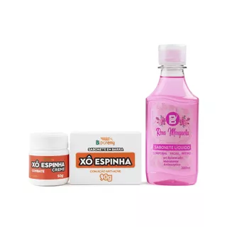 Kit Xô Espinha Anti Acne: A Solução Completa contra Cravos, Espinhas e Manchas 3 itens