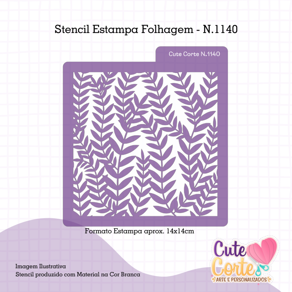 Stencil - Estencil - Molde Vazado para Pintura - Folhagem N1140 - molde ...
