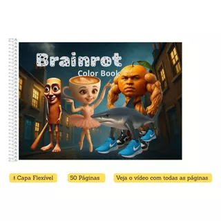 Livro de Colorir Brainrot Tralalelo Tralala Bombardino Crocodilo | Edição Fofa e Divertida |Tam. A5 e A4| 50 Paginas em Oferta na Shopee